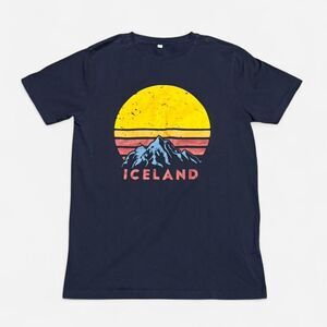 Earth positive black Iceland mountain/sunset Small size(width 17in, length 24in)